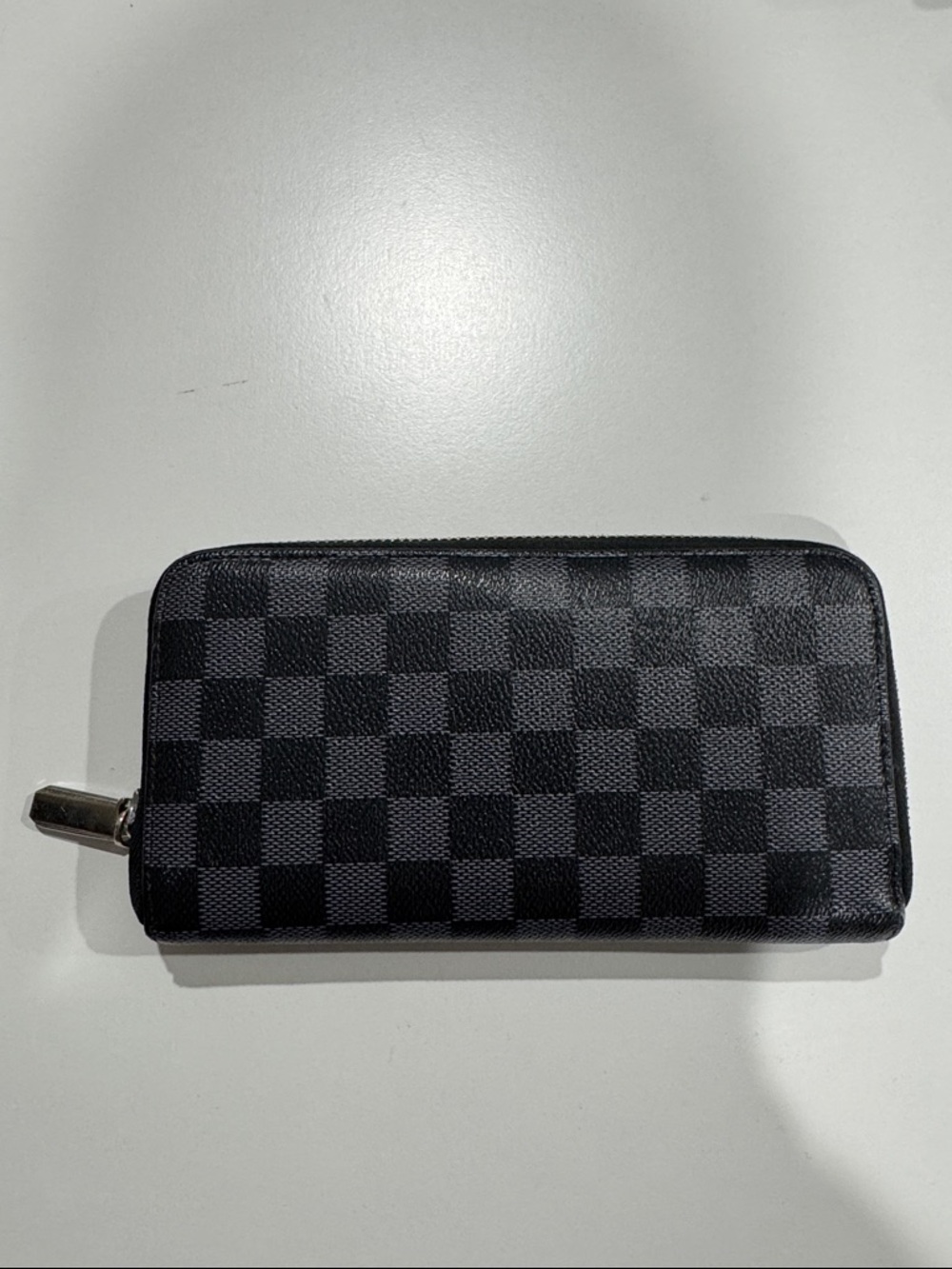 Daisy Rose Black Checkered Zip-Around Wallet